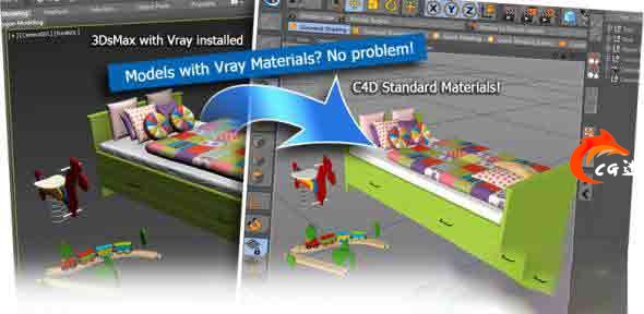 3DS MAX场景模型导入C4D插件 MAXtoC4D v6.3 R15-R26 Win破解版cg教程-建模教程-教程学习大侠教程